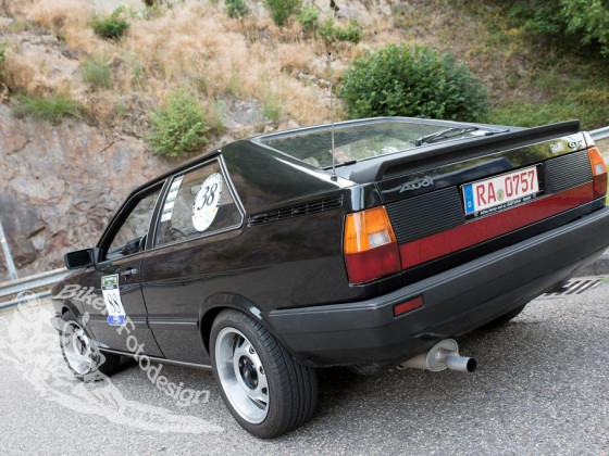 Audi Coupe GT 5S (1983). Impression beim Training zum 14. Schlossbergrennen 2017. Pause vor dem Einsatz.